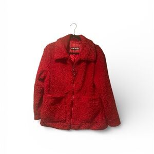 Steve Madden Red  Sherpa Teddy Jacket